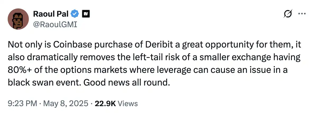 29亿美元收购Deribit，Coinbase赚了