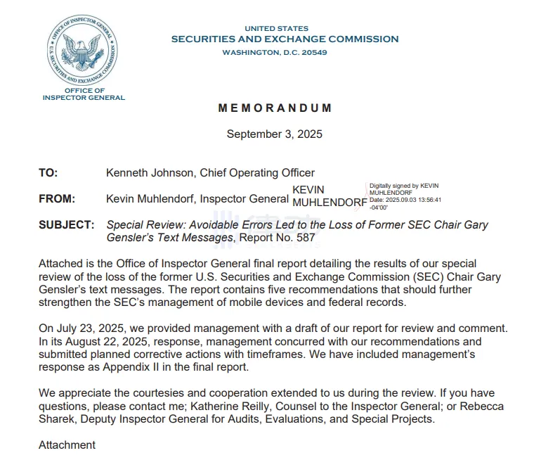 U.S. SEC: Former Chairman Gary Gensler’s Text Messages Permanently Lost Over ‘Avoidable’ Technical Glitch U.S. SEC: Former Chairman Gary Gensler’s Text Messages Permanently Lost Over ‘Avoidable’ Technical Glitch