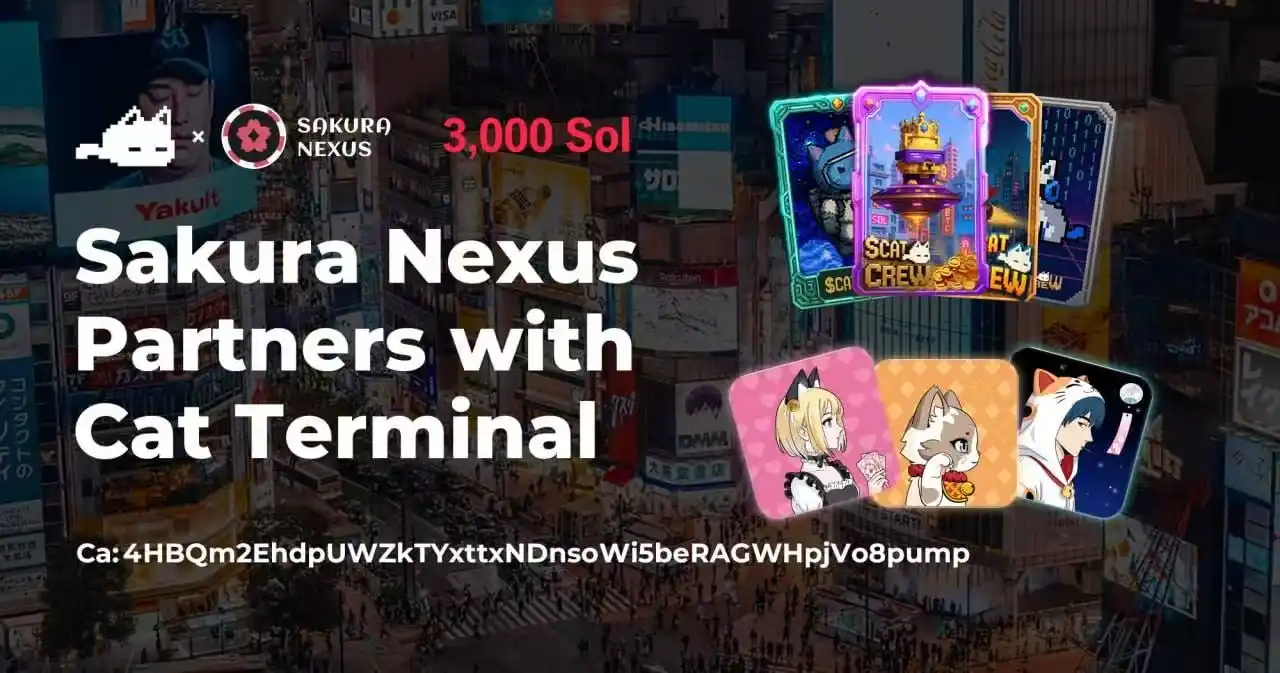 The Japanese blockchain game project Sakura Nexus has announced a purchase of 3,000 SOL worth of CAT tokens. The Japanese blockchain game project Sakura Nexus has announced a purchase of 3,000 SOL worth of CAT tokens.