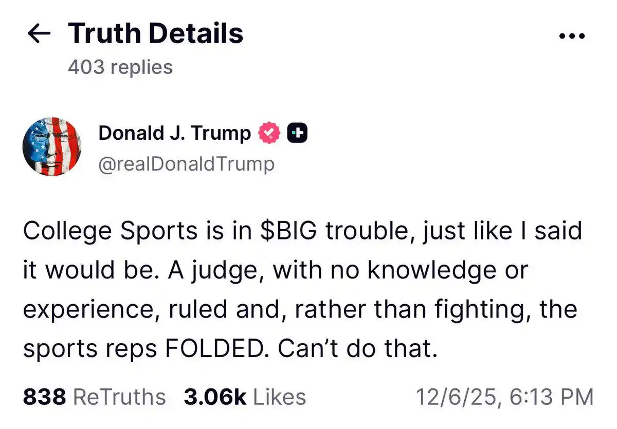 The Trump post contains “$BIG,” leading the market to question a potential future meme coin release. The Trump post contains “$BIG,” leading the market to question a potential future meme coin release.