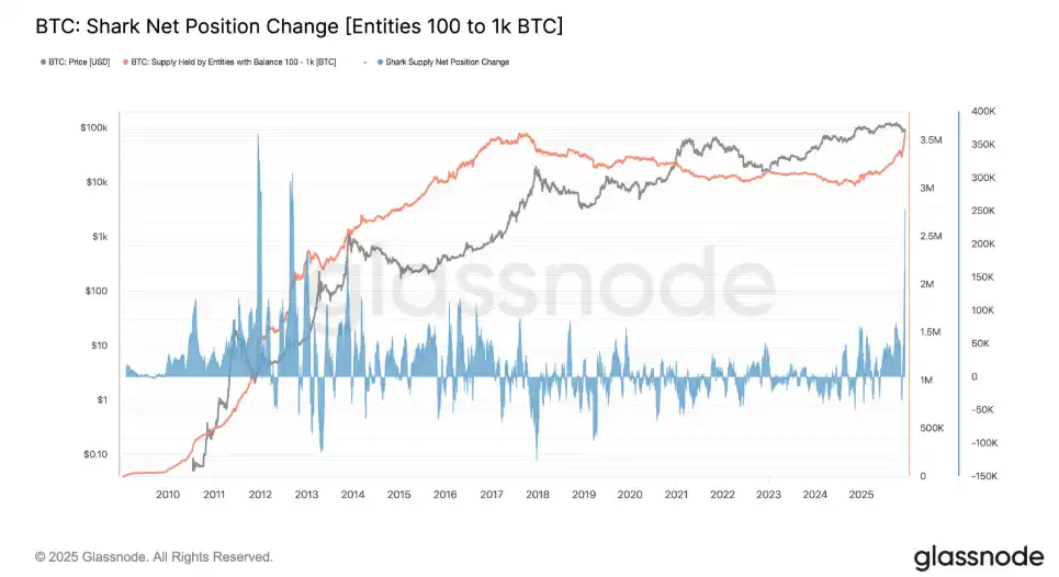 Analysis: As Bitcoin retraces by 30%, the “Whale Address” is accumulating at the fastest pace in 13 years Analysis: As Bitcoin retraces by 30%, the “Whale Address” is accumulating at the fastest pace in 13 years