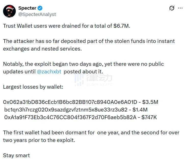 Trust Wallet Hacker Incident: Largest Victim Loses $3.5 Million in Assets Trust Wallet Hacker Incident: Largest Victim Loses $3.5 Million in Assets