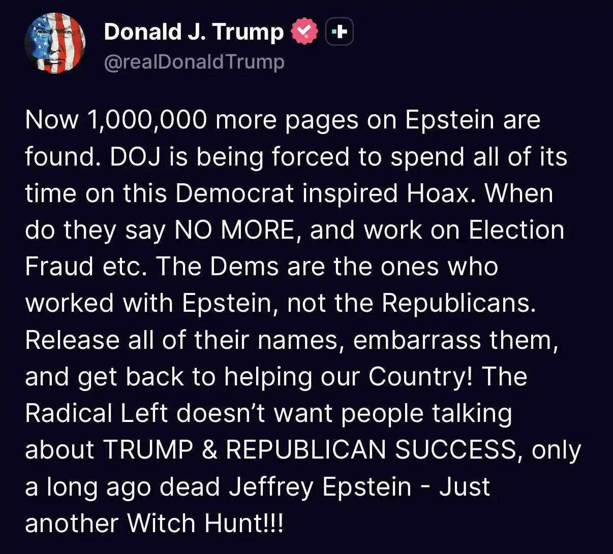 Trump: Epstein Case Unearths Million Pages of New Evidence, Will Disclose All Involved Names Trump: Epstein Case Unearths Million Pages of New Evidence, Will Disclose All Involved Names