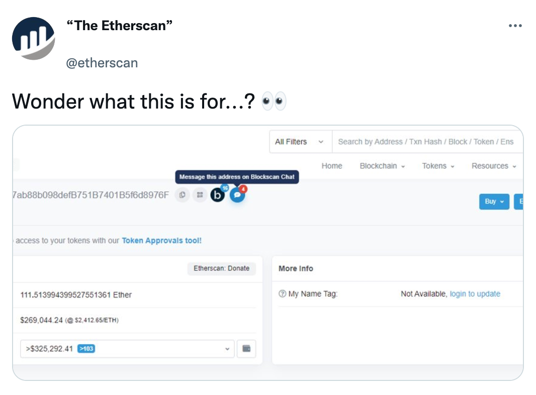 Will Blockscan Chat, a new centralized instant messaging tool on Etherscan, be a flash in the