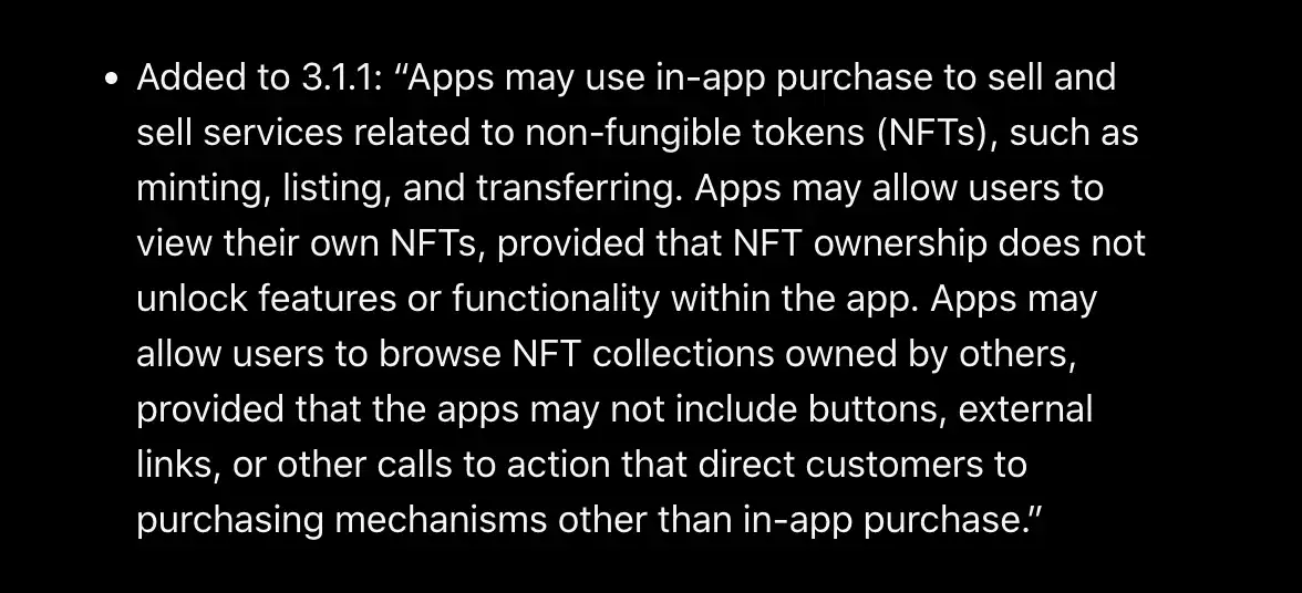 苹果对NFT敞开怀抱？最新App Store审核指南解读