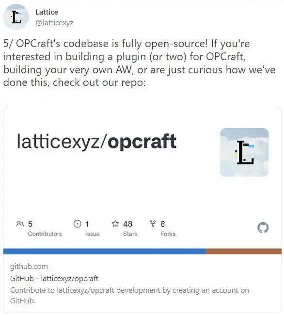 OPCraft：首個建立在 Op Stack 上的應用鏈遊戲