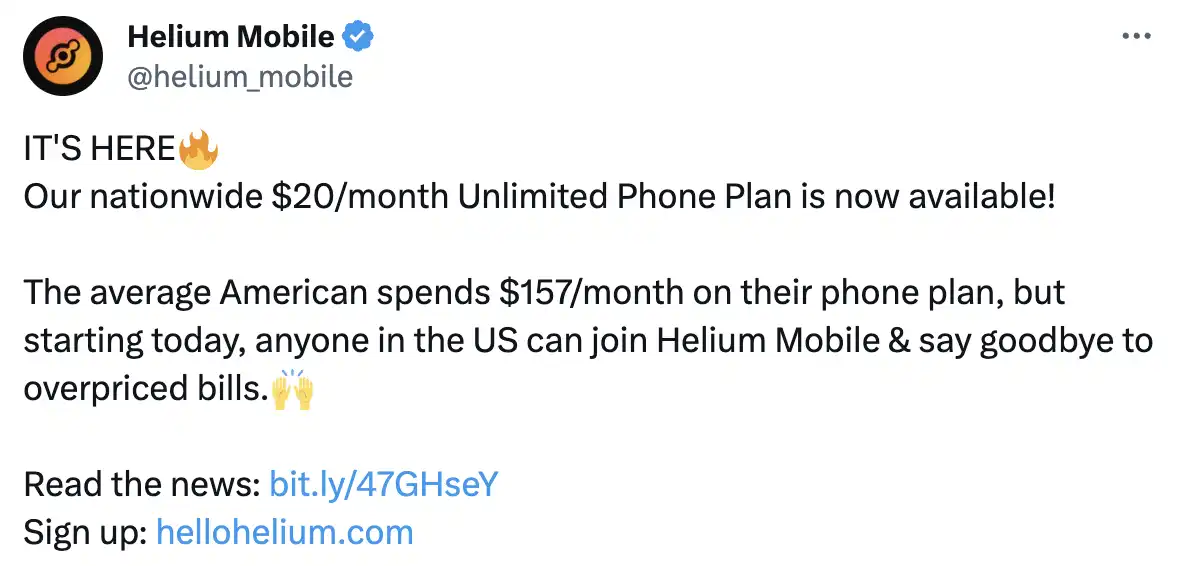 一个月2天回本28天收益，涨超数十倍的Helium Mobile成DePIN龙头  第3张