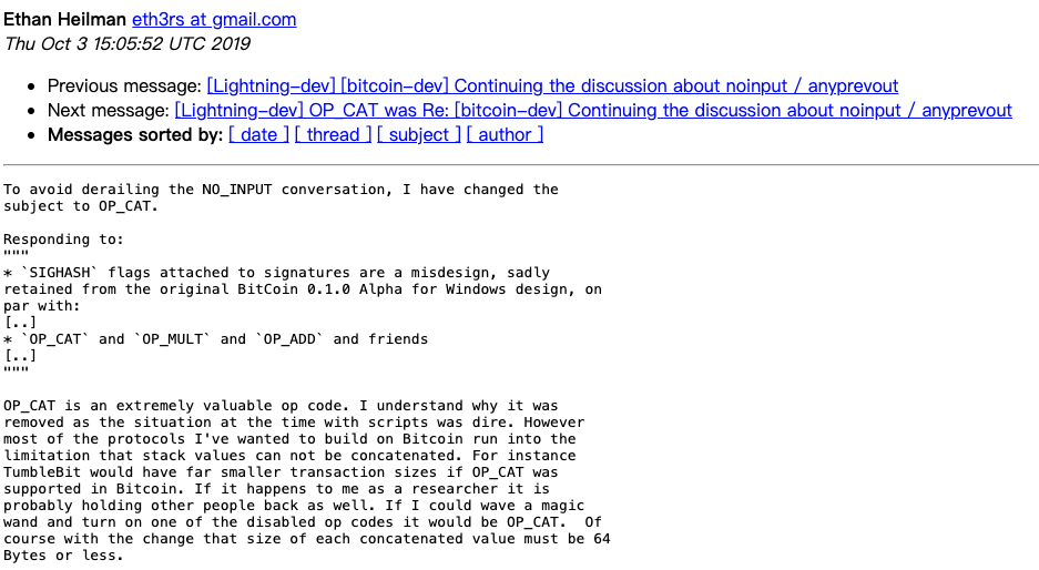 Resurrect the opcode deleted by Satoshi Nakamoto? Read the OP_CAT soft fork in one article