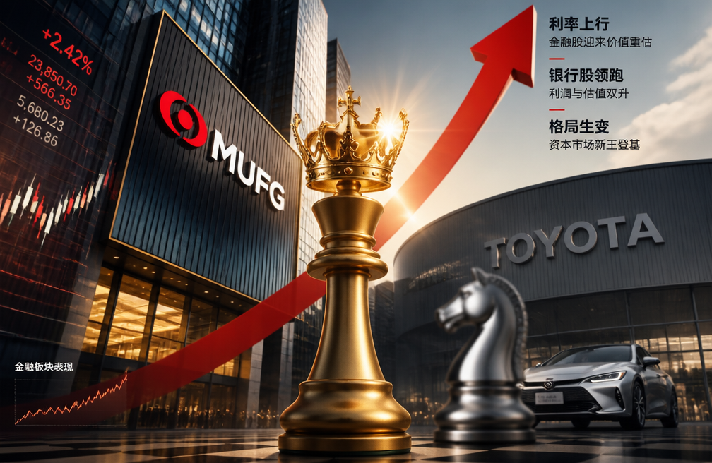 加息的另一面，三菱日聯金融超越豐田成為日本股王